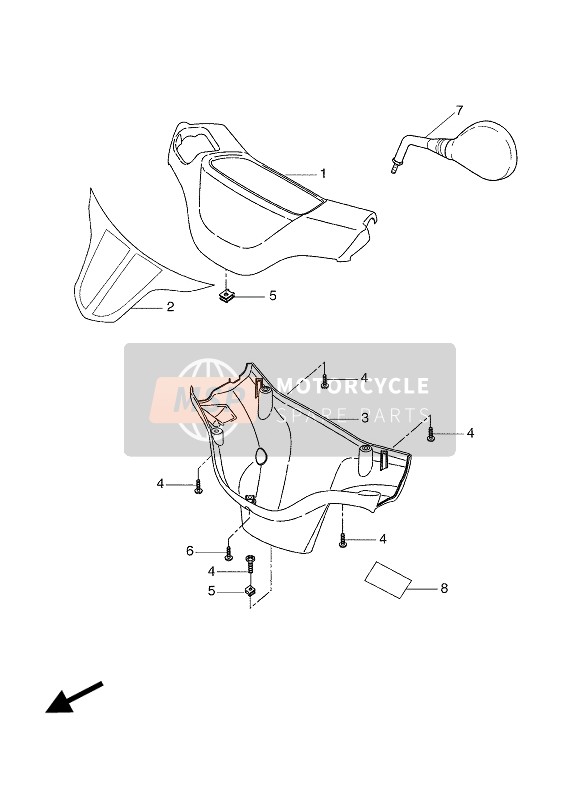 5WWF62130129, Afdekking Bovenste Cb, Yamaha, 0